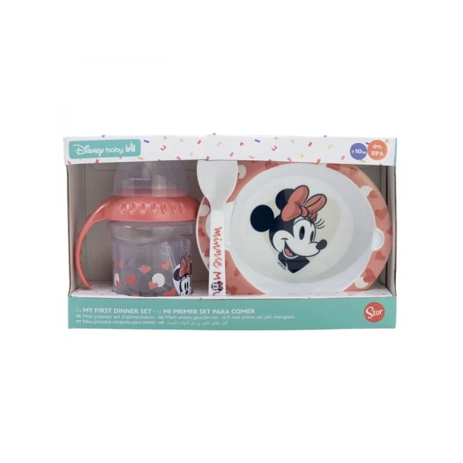 Set de nourriture pour bébé Stor mickey - 3 pièces biberon, bol et cuillère