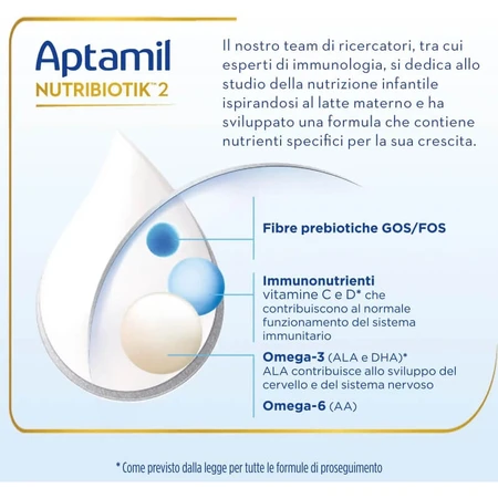 Aptamil Nutribiotik 2 - lapte de continuare lichid 6-12m flacon 500 ml