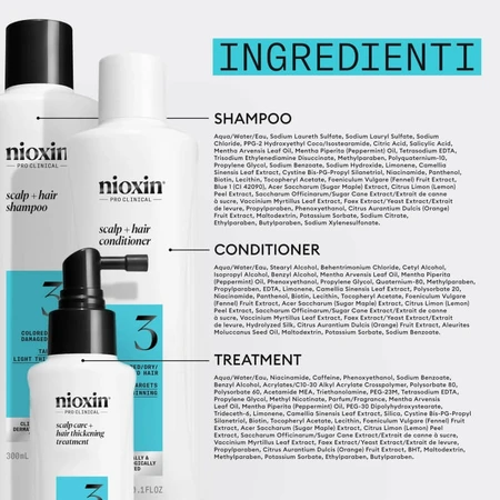 Nioxin System 3 Kit - volumisierendes Shampoo 300 ml + Spülung 300 ml + Kur 100 ml Box-Set
