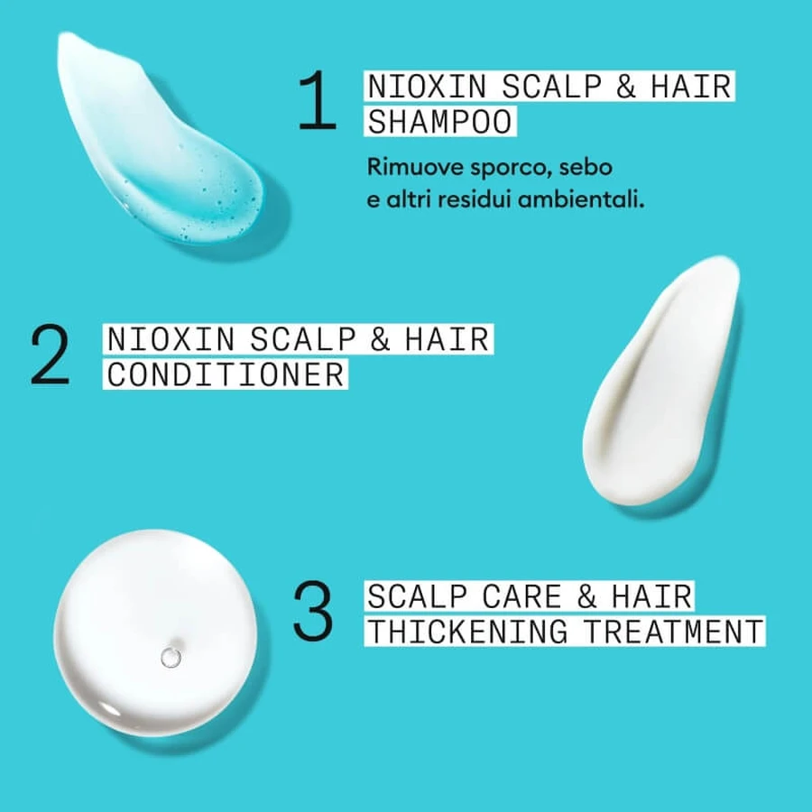 Nioxin System 3 Kit - volumisierendes Shampoo 300 ml + Spülung 300 ml + Kur 100 ml Box-Set