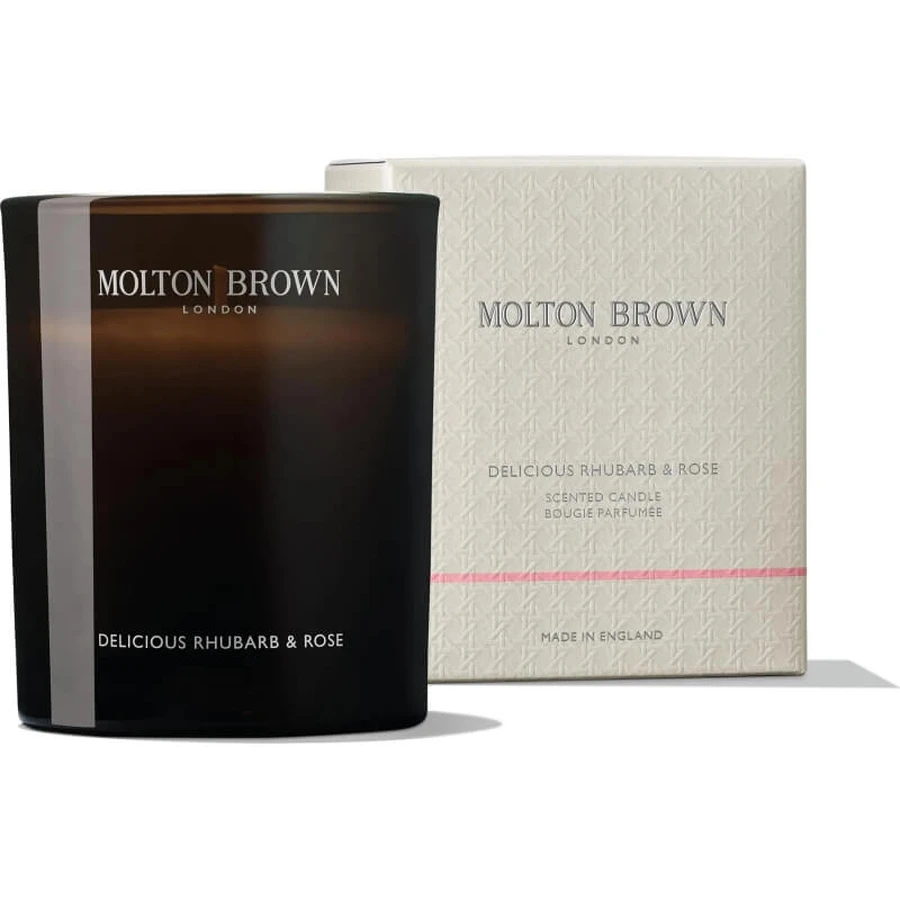 Molton brown Delicious rhubarb &amp; rose - Kerze mit einem Docht 190 g