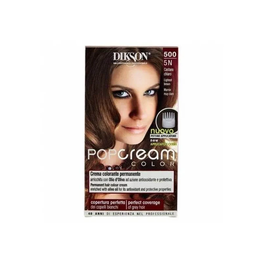 Dikson Pop cream color - trwały krem koloryzujący #500 jasny brąz: ceny i cechy