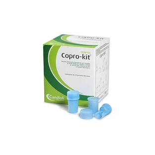 Kit Candioli Copro - 50 de tuburi de unică folosință pentru recoltarea de probe fecale și examinarea coprologică pentru uz veterinar