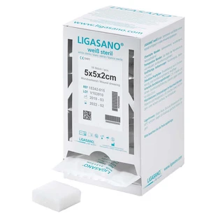 Ligasano biały opatrunek 2x5x5 cm sterylny Sp 15 szt.