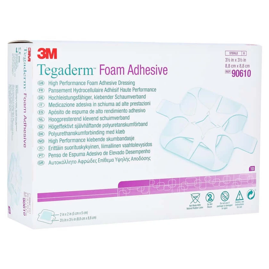 Tegaderm 3M schuimlijm 8,8x8,8 cm 906 10 st.