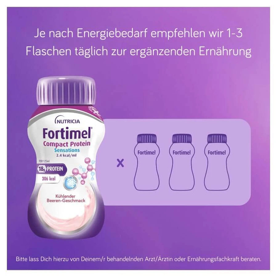 Fortimel Compact Eiwit 2,4 Kcal Koelen Bessen 4X125 ml