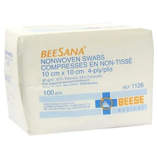 Compresas no tejidas no estériles 10x10 cm 4 pliegues 100 uds.