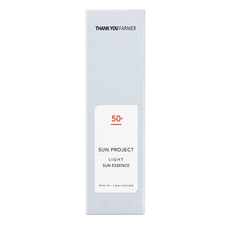 Crema de protectie solara cu SPF 50+ PA+++ Sun Project Light, 40 ml, Thank You Farmer