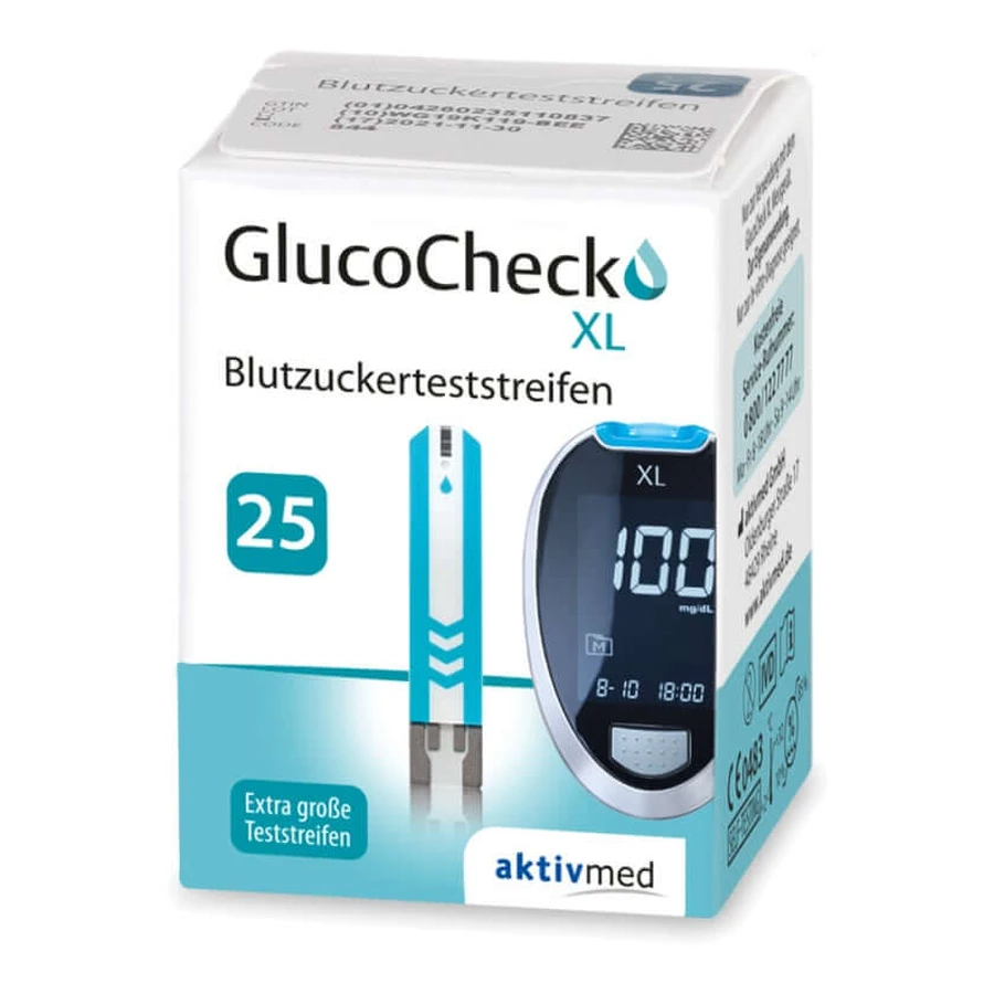 Benzi de testare a glicemiei GlucoCheck XL 25 buc.