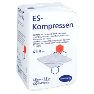 Es-compresses non stériles 7,5x7,5 cm 8 plis 100 pcs.