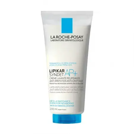 La Roche-Posay Lipikar Syndet AP+ Crème lavante anti-irritation pour peaux sensibles, 200 ml