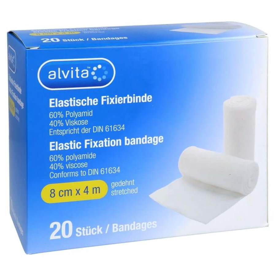 Alvita elastisch fixatieverband 8 cmx4 m 20 st.