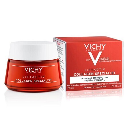 Vichy Liftactiv Collagen Specialist Anti-Wrinkle Day Cream pour tous les types de peau, 50 ml