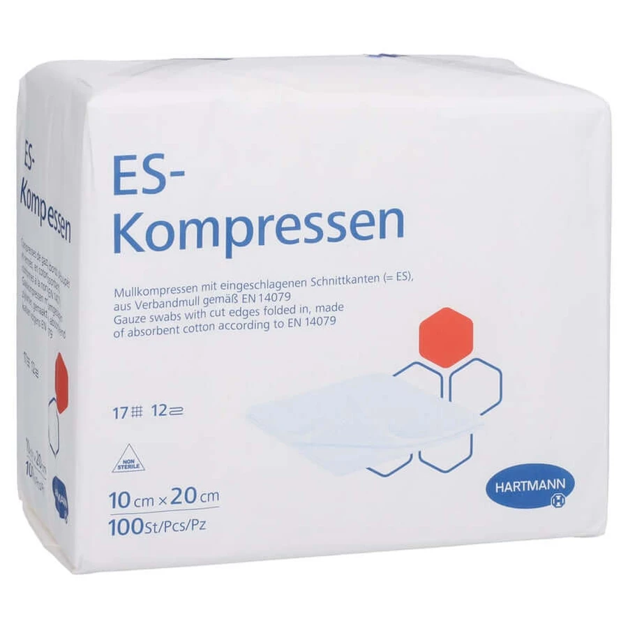 Es-compressen niet-steriel 10x20 cm 12-voudig 100 st.