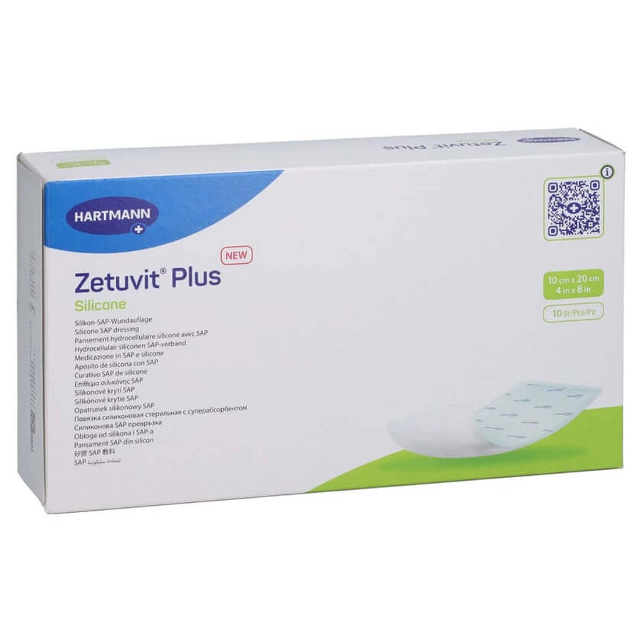 Zetuvit Plus Silicone Steril 10x20 Cm 10 St
