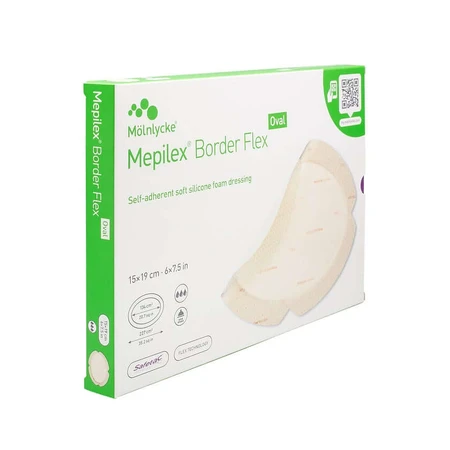 Mepilex Border Flex Foam Adhesive 15x19 Cm Oval 5 pcs.