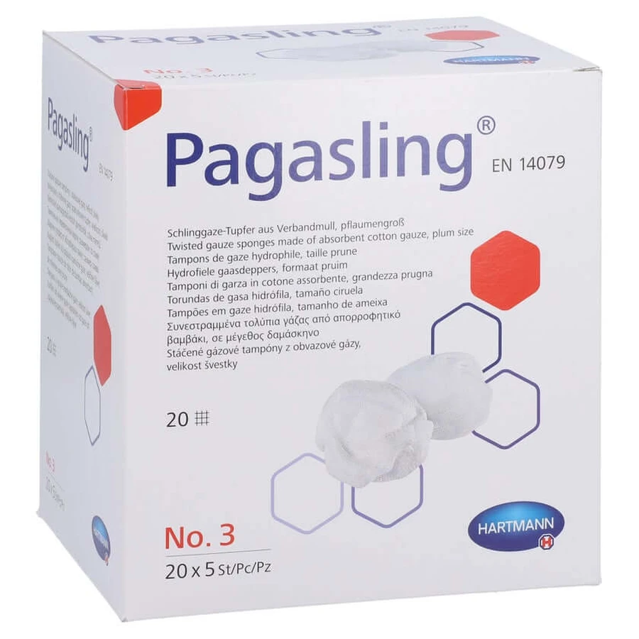Pagasling gauze swab size 3 plum s 20X5 pcs