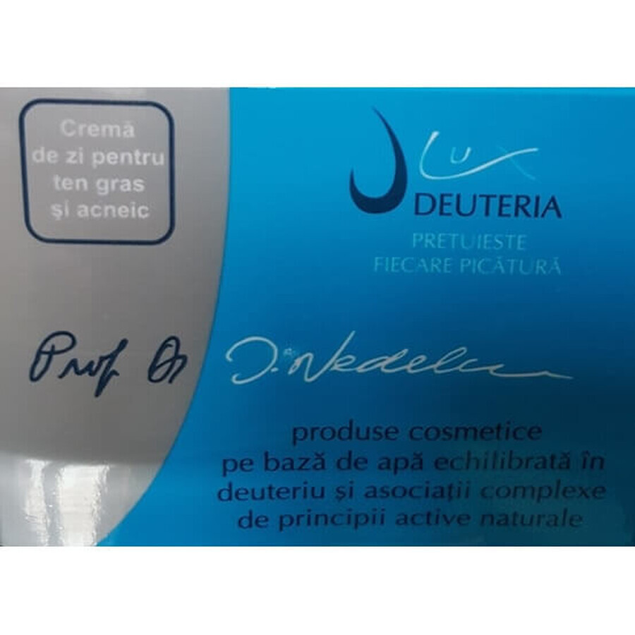 Crème de jour pour peaux grasses et acnéiques, 50 ml, Deuteria Cosmetics