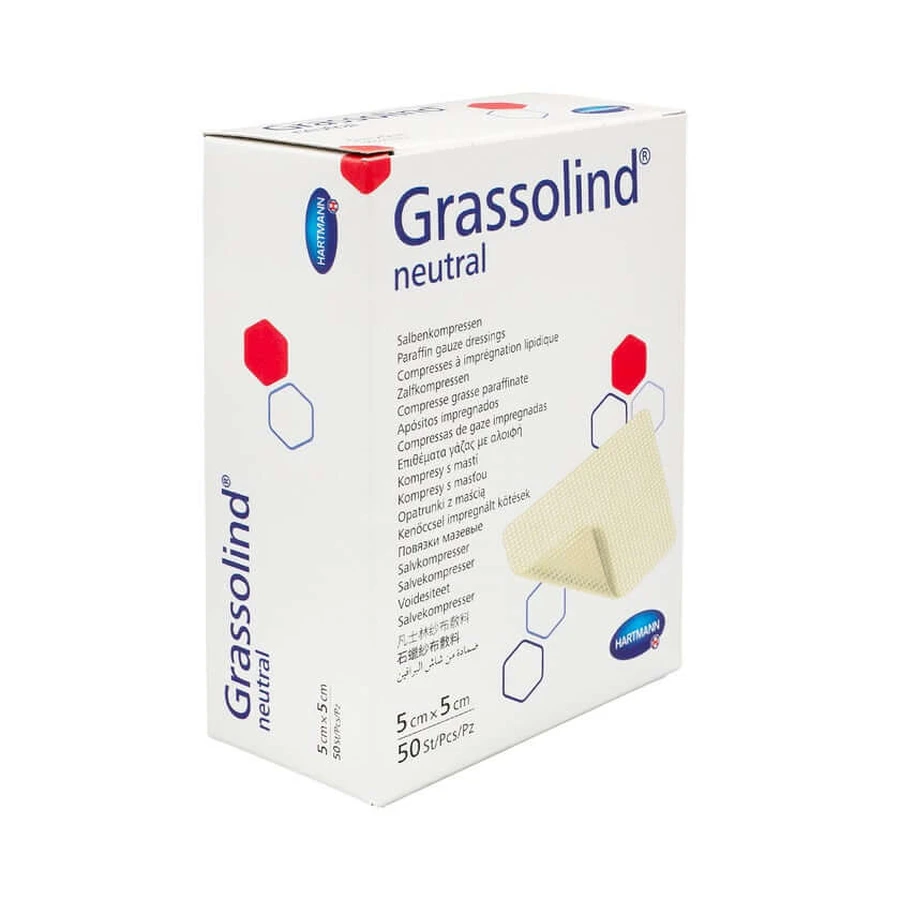 Compresses de pommade au Grassolind 5x5 cm steri 50 pcs.