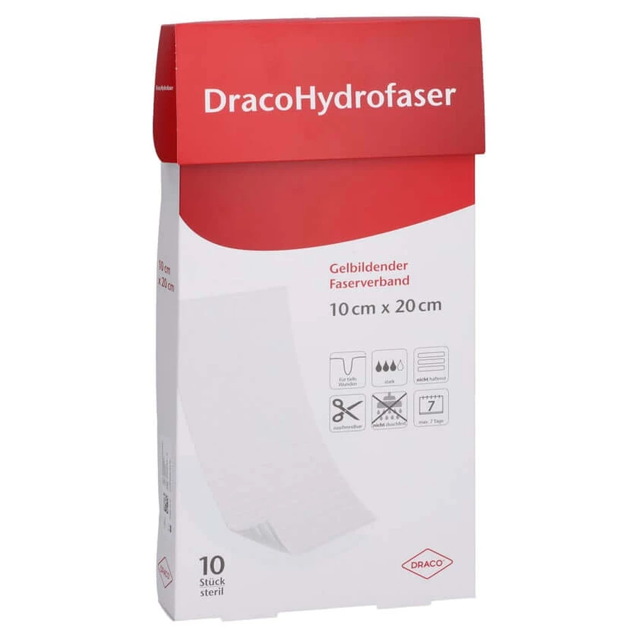 Dracohydrofiber 10x20 Cm Żelowy opatrunek włóknisty 10 szt.: ceny i cechy
