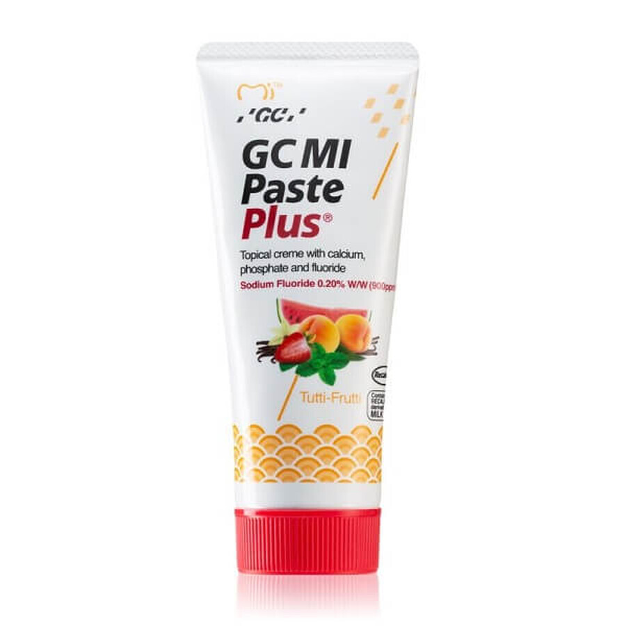 Topische Zahnpasta auf Wasserbasis mit dem Geschmack Tutti Frutti Mi Paste Plus, 40 g, GC