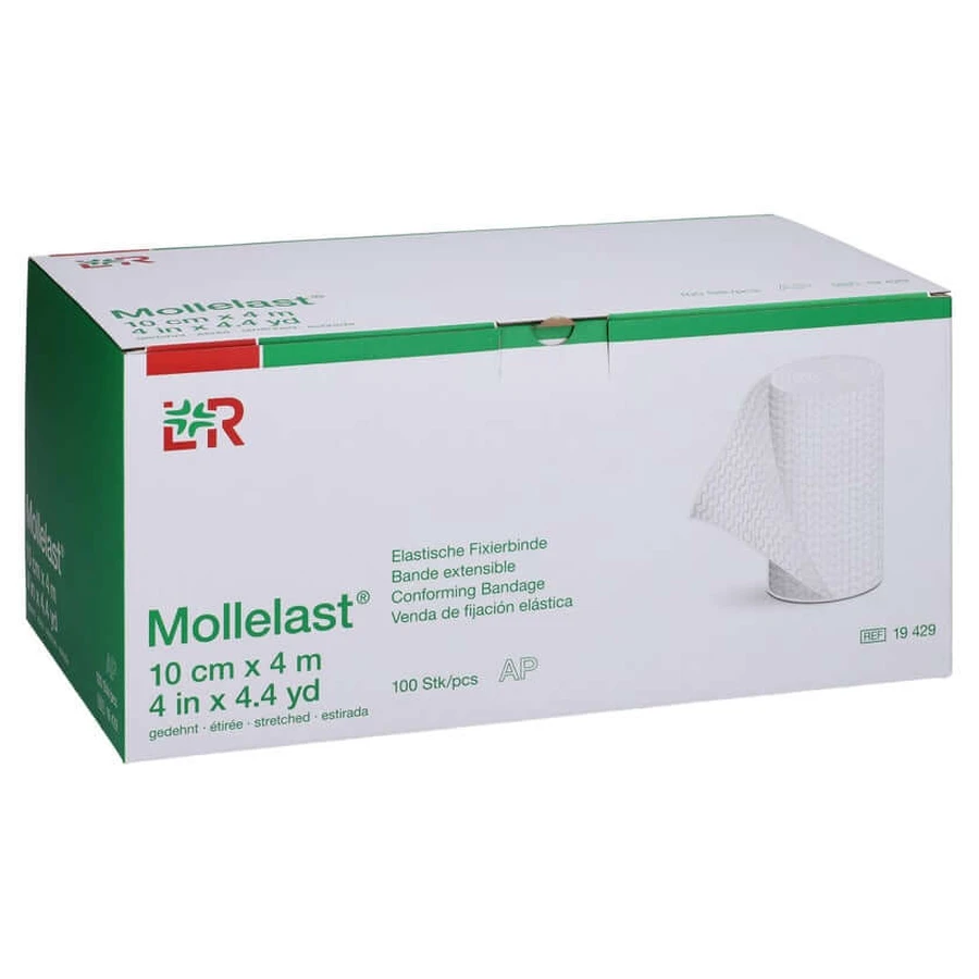Mollelast zwachtels 10 cmx4 m wit los 100 st.