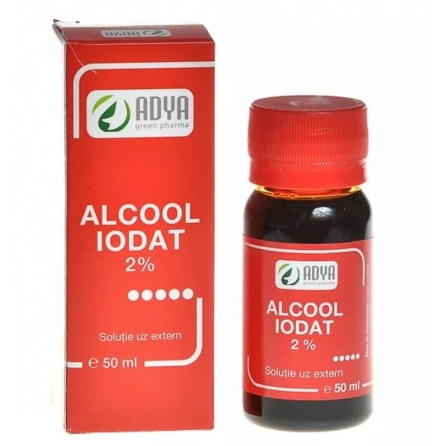 Adya Green Pharma, Alcool iodat 2%, 50ml