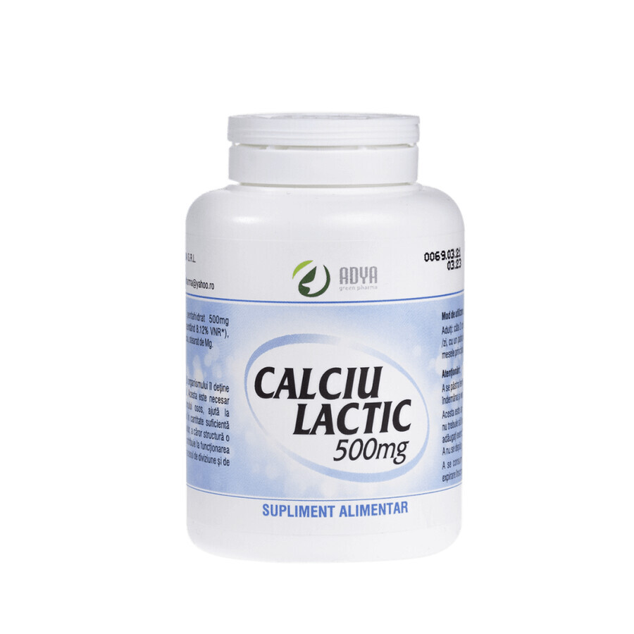 Melk Calcium 500mg x 50cpr Adya Green