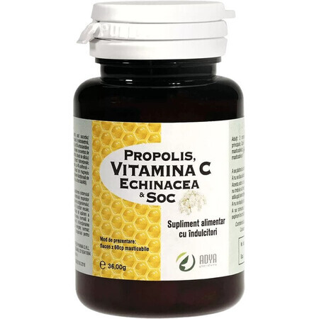 Propolis & Vitamine C & Echinacée & Soc x 60cpr Adya Green