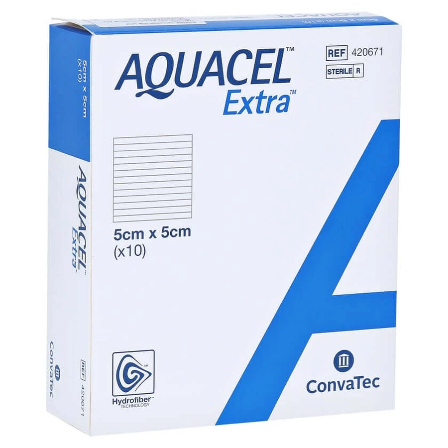 Aquacel Extra 5x5 cm bandage 10 pcs.