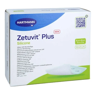 Zetuvit Plus Silikon sterylny 8x8 cm 10 szt.