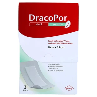 Dracopor Sensitive 8x15 cm sterile with silicone 3 pcs.