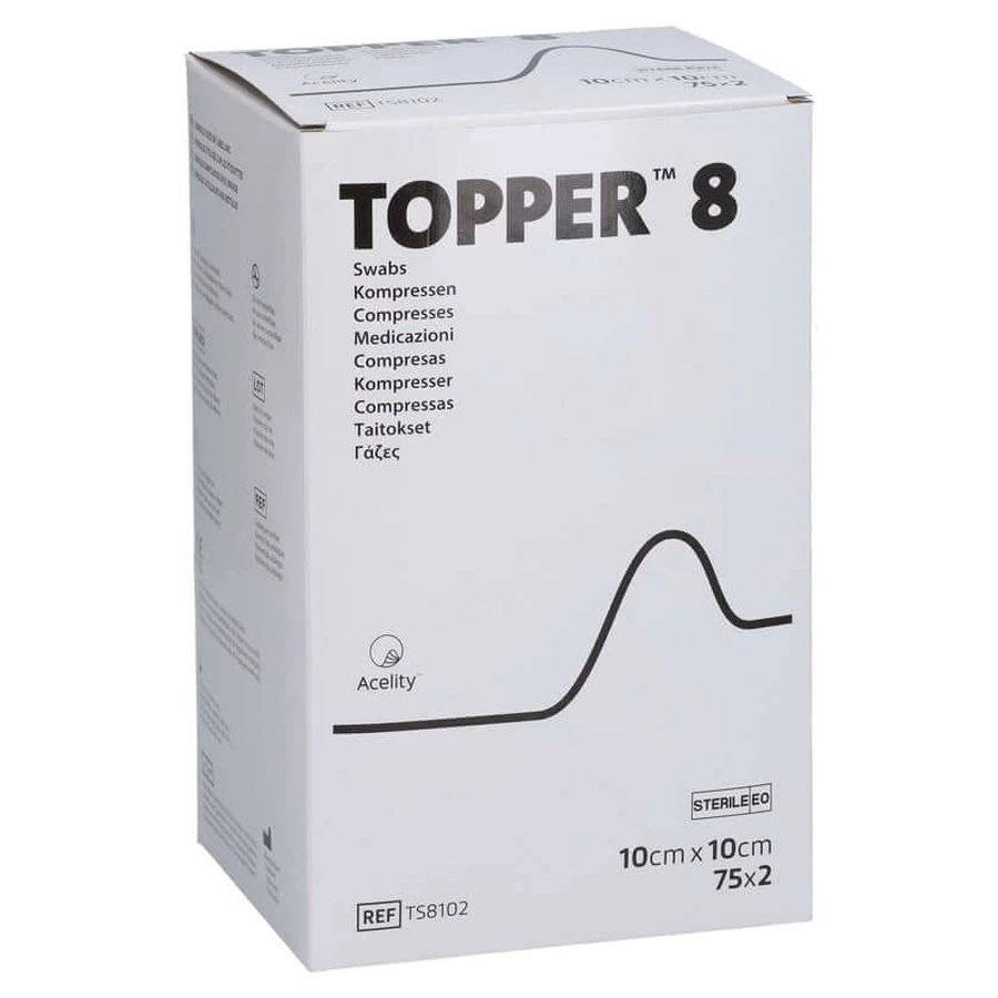 Topper 8 Compr.10x10 cm stérile 75X2 pcs.