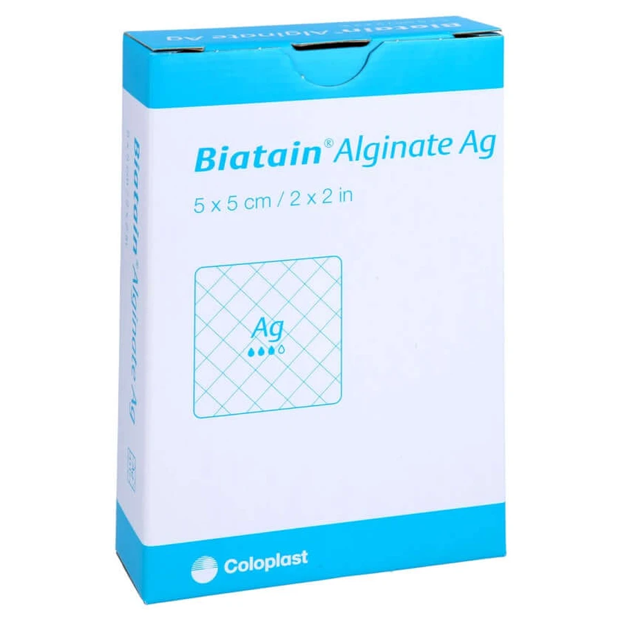 Biatain Alginate Ag Kompresy 5x5 cm mi 10 szt.: ceny i cechy