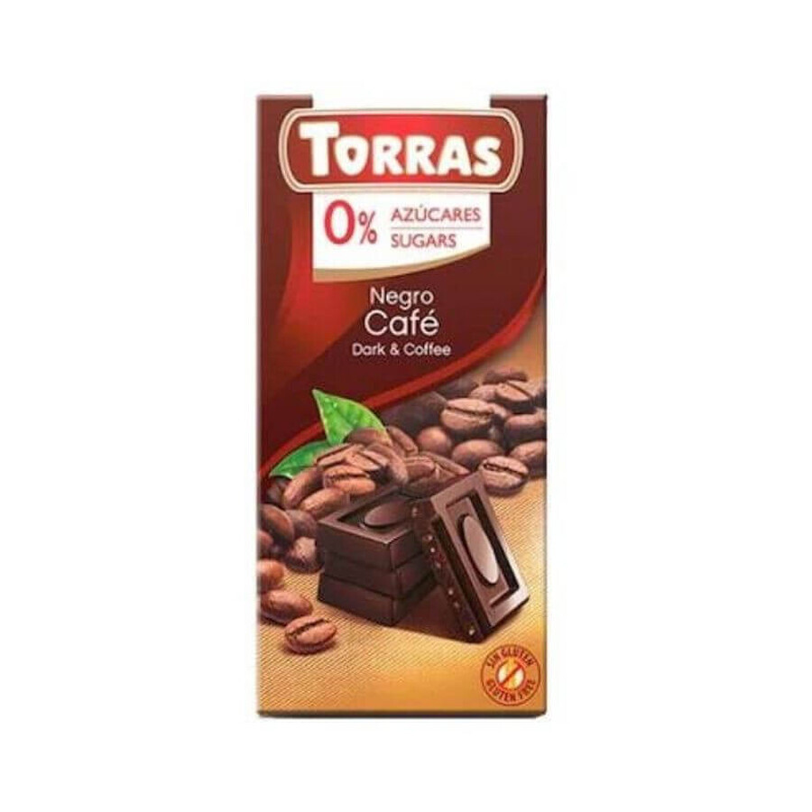 Ciocolata neagra cu cafea fara zahar si gluten 75g TORRAS