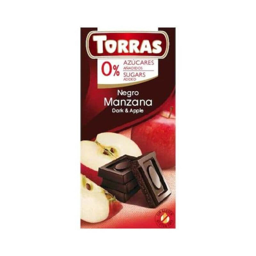 Ciocolata neagra cu mere fara zahar si gluten 75g TORRAS