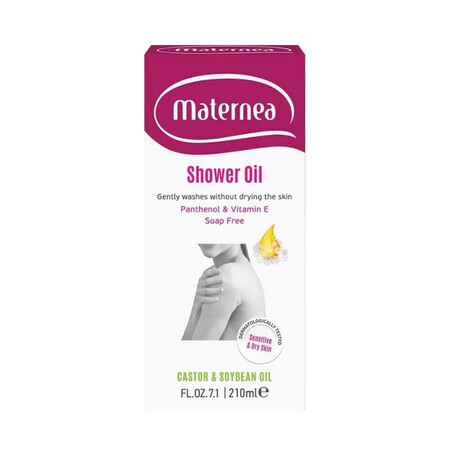 Douche olie met Panthenol en Vit E 210 ml, Maternea