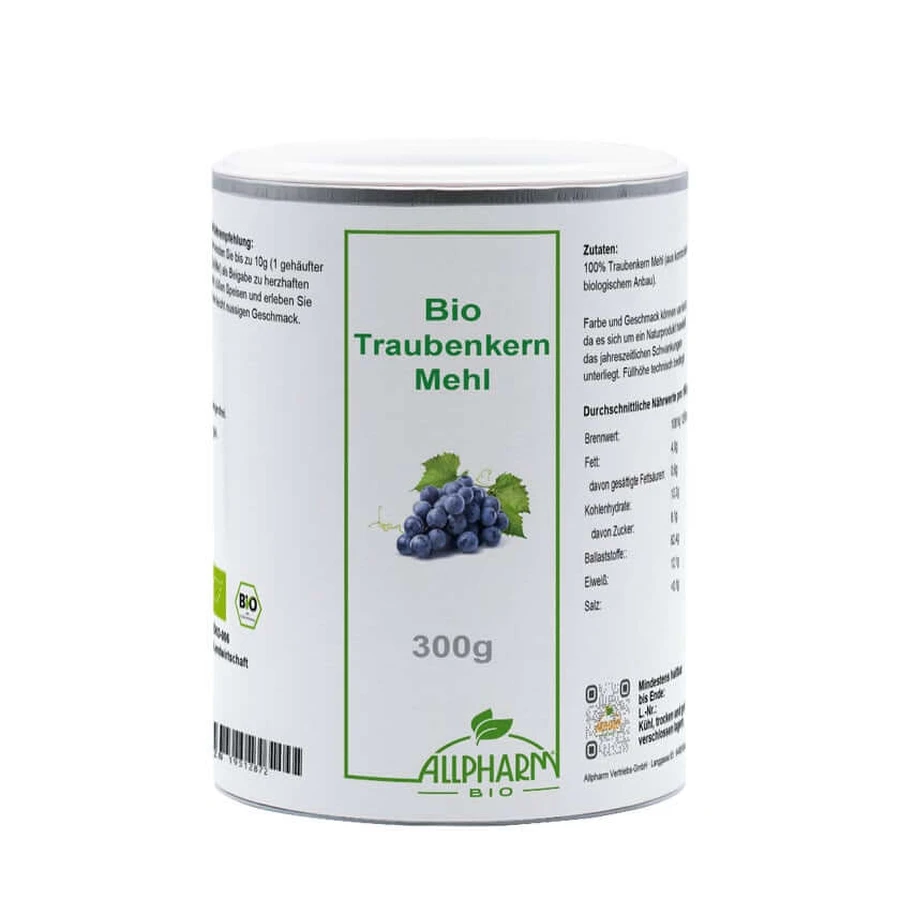 Organiczna mąka z pestek winogron Allpharm Premium 300 g: ceny i cechy