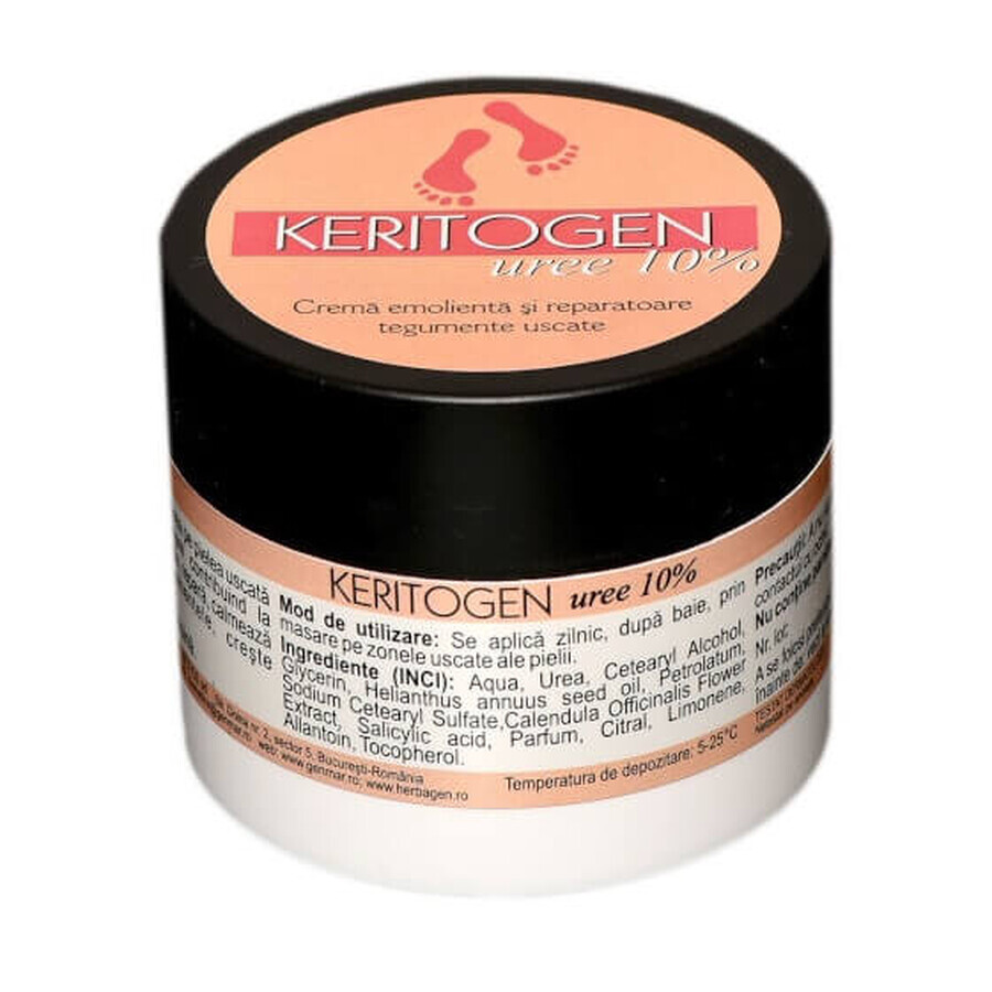 Crème émolliente et réparatrice pour peaux sèches Keritogen 10% urée, 50 ml, Genmar