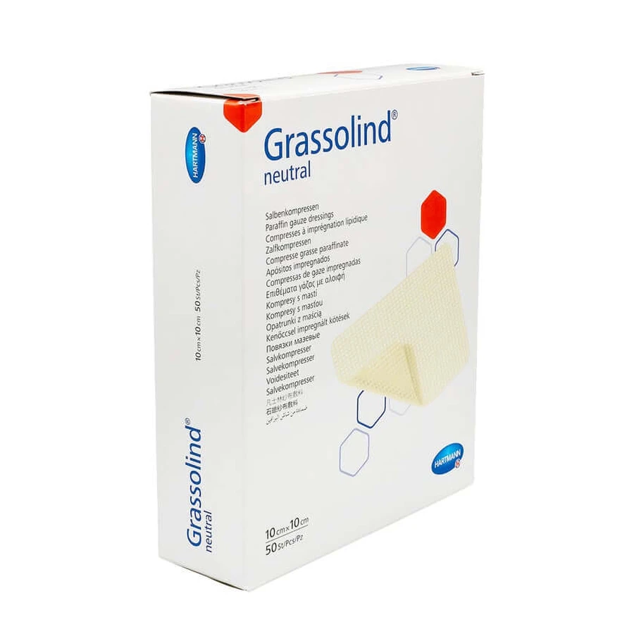 Compresses de pommade Grassolind 10x10 cm ste 50 pcs.