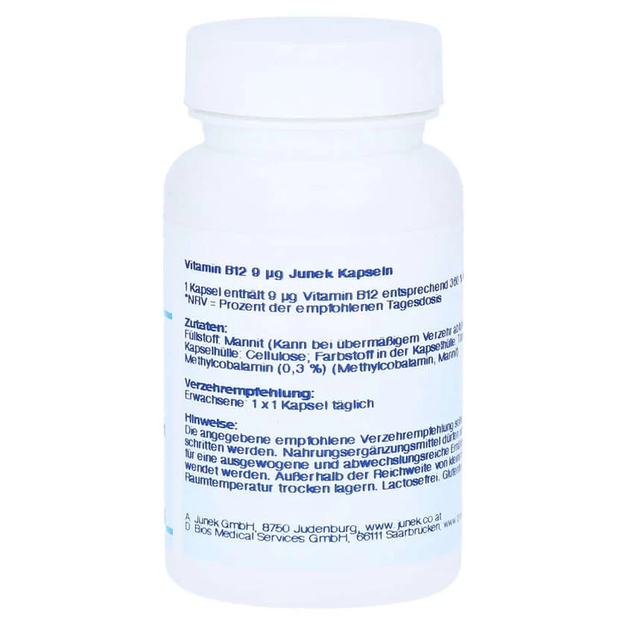 Vitamina B12 9 µg Junek Cápsulas 90 Cápsulas