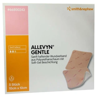 Allevyn Gentle 10x10 cm foamverband 5 stuks.