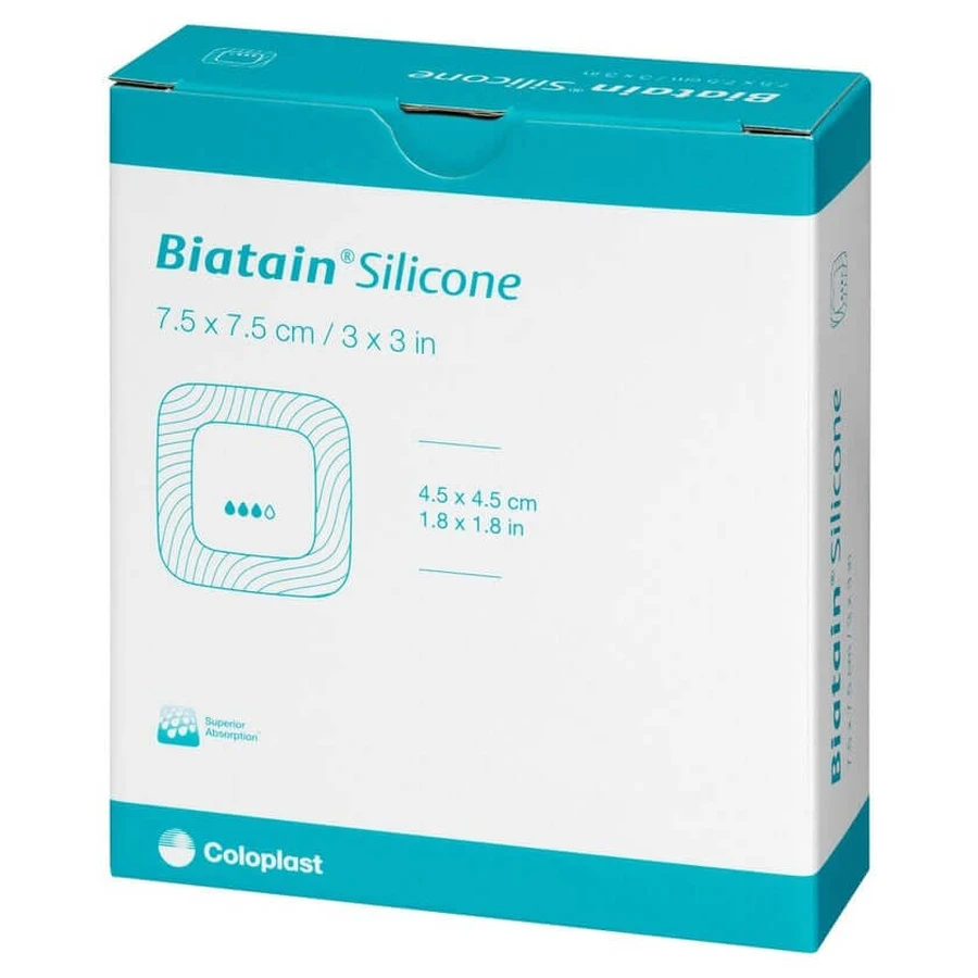 Biatain Opatrunek z pianki silikonowej 7,5x7,5 c 10 szt.: ceny i cechy