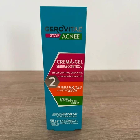 Gerovital Stop Acne sebum control 2 gel cream, 50 ml, Farmec