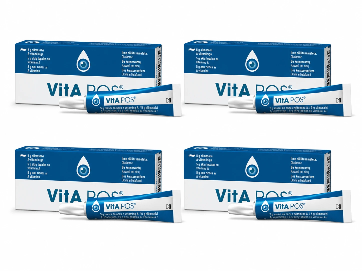 Vita pos, oogzalf, zonder conserveermiddelen, 4 x 5 g