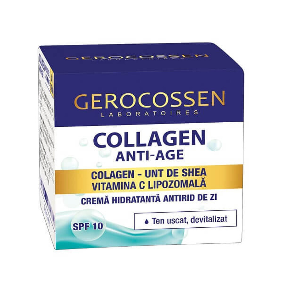 Crema hidratante de día antiarrugas Colágeno Antiedad, 50 ml, Gerocossen