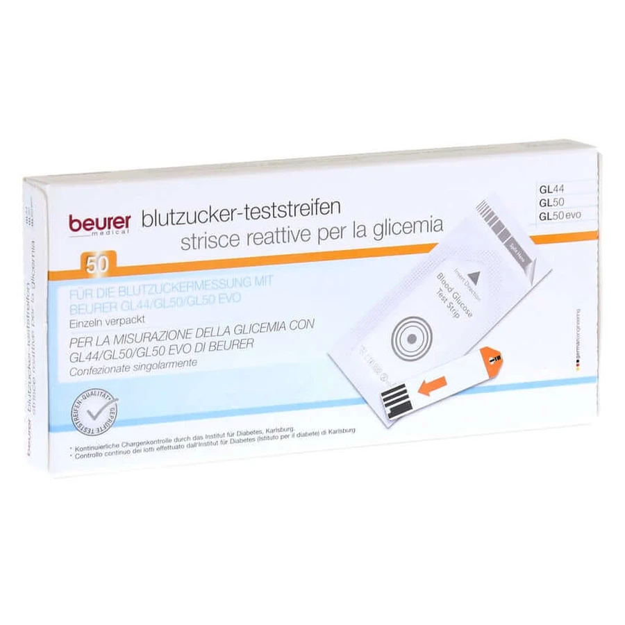 Beurer blood glucose test strips GL 44/ GL 50, 50 pieces in foil 50 pcs.