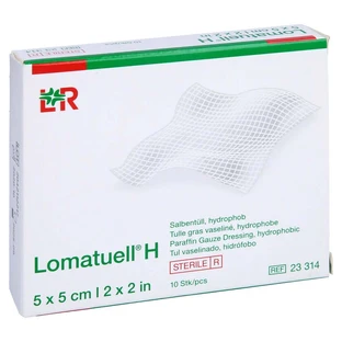 Lomatuell H unguent tul 5x5 cm steril 10 buc.
