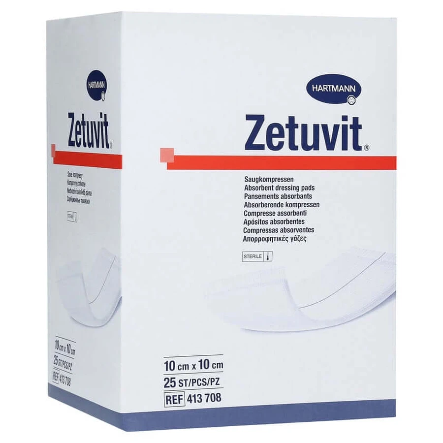Zetuvit tampons absorbants stériles 10x10 cm 25 pcs.