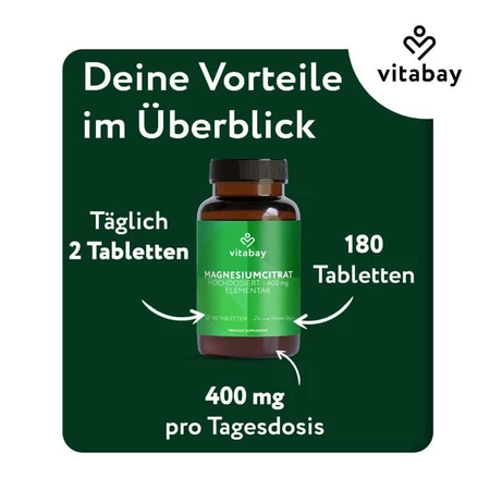 Vitabay Magnesiumcitraat 400 MG 180 St